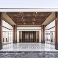 Modern Hall Hotel Lobby Office Lobby Front Office Reception Hall Reception Front Desk 3d model