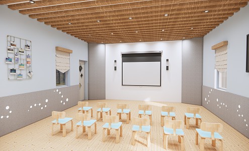 Modern classroom big classroom 3d model