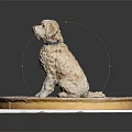 Dog Sitting On Circular Platform With Gear Patterns And GravityB Website 3d model