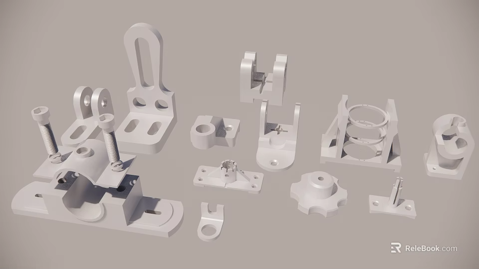 Smart Machine Components Including Precision Mechanical Parts And Structural Designs 3d model