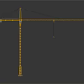 Yellow Construction Tower Crane With Long Boom And Hanging Hook For Building Projects
