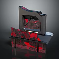 Black Device With Red Patterned Base Modern Design And Durable Structure Features 3d model