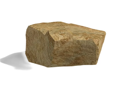 Rustic Natural Stone And Wood Decorative Block With Textured Surface For Home Design 3d model