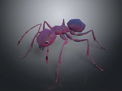 Purple Ant 3D Rendered Detailed Insect With Long Legs And Realistic Body 3d model