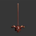 3D Cartoon Red Monkey Character With Green Eyes Playful Expression Standing Pose Slender Limbs