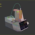 White And Blue Laboratory Testing Equipment With Digital Display Control Panel And Connecting Tube