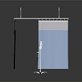 Medical Style Monitor Hospital Curtain Mobile Bracket Medical Equipment Ward Scene Realistic Cartoon