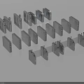 Public Facility Various Automatic Turnstile Gates For Access Control Security 3d model