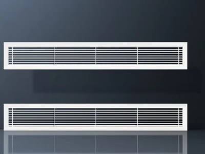 Modern White Air Conditioner Air Outlet With Grille Design For Wall Installation 3d model