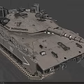 Military Tank With Heavy Tracks Long Cannon Armored Turret And Weapon Systems