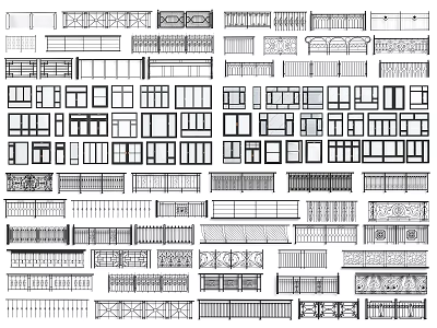 Different Types of Fence Designs With Decorative Patterns And Structural Details For Outdoor Use 3d model