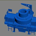 Blue Industrial Crushing Equipment With Top Feeding Port Side Structures And Bottom Support