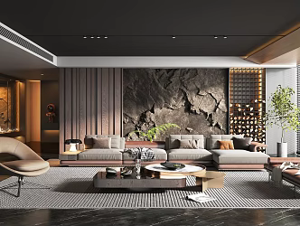 Modern Minotti living room 3d model