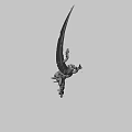 Unique Fantasy Weapon Featuring Tree Branches Animal Skull Green Leaves Glowing Lights And Blue Background