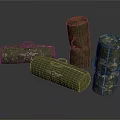 Camouflage Green Military Equipment Storage Bags With Cylindrical And Rectangular Shapes