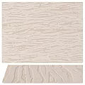Light Beige Square Rug With Natural Striped Textured Surface For Modern Home Decor