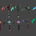 Fantasy Weapons Collection with Unique Colorful Designs and Decorative Elements for Gaming