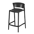 Modern Black Bar Stools with High Backrest and Sleek Metal Frame Perfect for Kitchen Counter Area