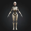Futuristic Female Humanoid Robot With Detailed Mechanical Structure And White Body