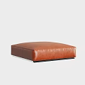 Stylish Brown Leather Ottoman With Modern Design And Comfortable Upholstered Surface 3d model