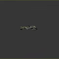 3D Terrain Model With Mountainous Landscape Green Vegetation And Rocky Textures
