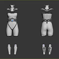 Futuristic White Fashion Outfit With Silver Shoulder Design Blue Waist Accents And Matching Boots