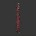 Leather Collar Accessory In Red And Brown With Decorative Metal Balls And Rivets