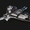 Futuristic Spaceship Design Featuring Metallic Exterior Aerodynamic Shape And Blue Accent Lights