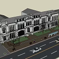Historic Classic Architecture Building With White Exterior Windows And Street Trees
