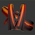 Dynamic Armored Character And Tiger With Red Black Flowing Energy Streaks
