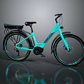 Light Blue Modern Bicycle With Black Seat Rear Rack And Sleek Design