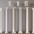 European Roman Column European Column Carved Column Head Combination Simple European Column 3d model