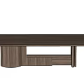Modern Wooden Dining Table With Minimalist Design And Unique Leg Structure 3d model