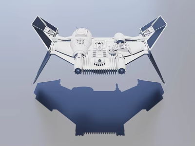 TIE Fighter Military Weapon Model With Detailed Cockpit And Wing Structure 3d model