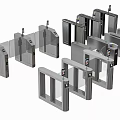 Public Facility Access Control Turnstiles With Metal Structure And Glass Doors