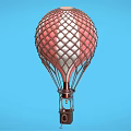 Red and White Hot Air Balloon Amusement Equipment With Net Structure For Play