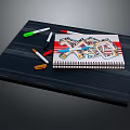 Modern Notebook Ballpoint Pen Writing Pen Structure 3d model