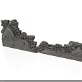 Ancient Ruined Stone Wall Structure With Weathered Stones And Broken Sections