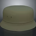 Beige Flat Top Hat With Brim And Two Small Holes For Casual Fashion