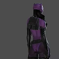 Cat Inspired Female Character in Purple Bodysuit With Cat Ear Mask Black Gloves And Boots