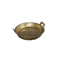 Vintage Copper Shallow Plate With Two Handles For Home Decorative Use