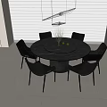 Dining table and chair combination 3d model