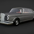 Vintage Gray Classic Car Design With Round Headlights Front Grille And Retro Body Lines