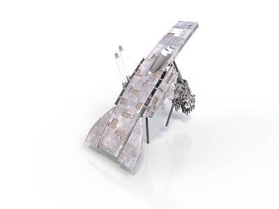 Solar Powered Water Transport Vehicle with Panel Structure and Mechanical Support Frames 3d model