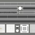 Air Conditioner Air Vents With Various Designs Including Grid Patterns And Rectangular Shapes