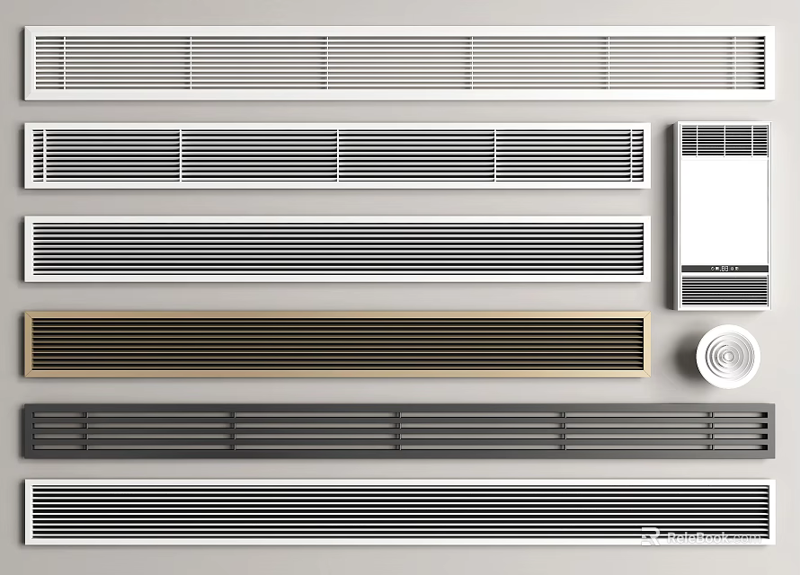 Various Stylish Air Conditioner Vents with Modern Grille Designs for Home Interior Decoration 3d model 