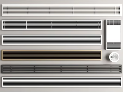 Various Stylish Air Conditioner Vents with Modern Grille Designs for Home Interior Decoration 3d model