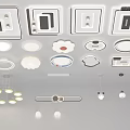 Various Modern Ceiling Lights With Different Shapes And Decorative Designs For Home 3d model