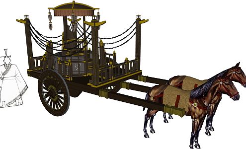 Chinese carriage 3d model