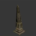 Tall Stone Obelisk Structure With Square Base And Textured Surface 3d model